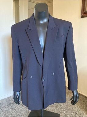 Vintage Thierry Mugler Paris Women’s Wool Blazer Jacket Size 52 Made in France